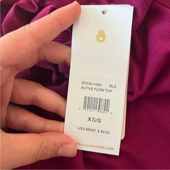 Spiritual Gangster Active Flow Tank Top size xs small magenta NWT - Picture 3 of 6